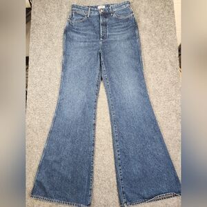 Wrangler Wanderer Flare Jeans Womens Sz 29x34 Blue High Rise Indigood Western